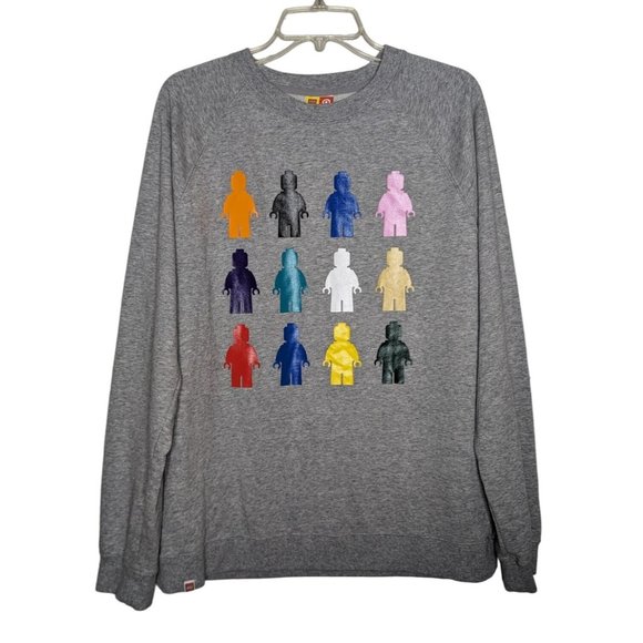 Target Lego long sleeve gray multicolored mini figure graphic Men Sweatshirt M - Picture 9 of 10